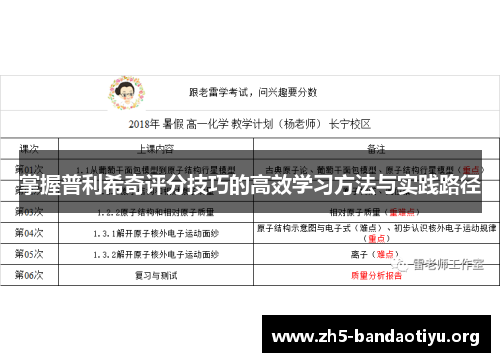 掌握普利希奇评分技巧的高效学习方法与实践路径 掌握普利希奇评分技巧的高效学习方法与实践路径