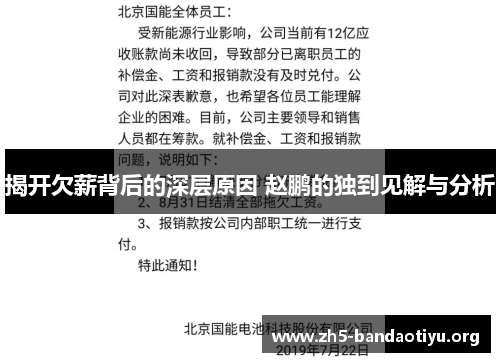 揭开欠薪背后的深层原因 赵鹏的独到见解与分析 揭开欠薪背后的深层原因 赵鹏的独到见解与分析
